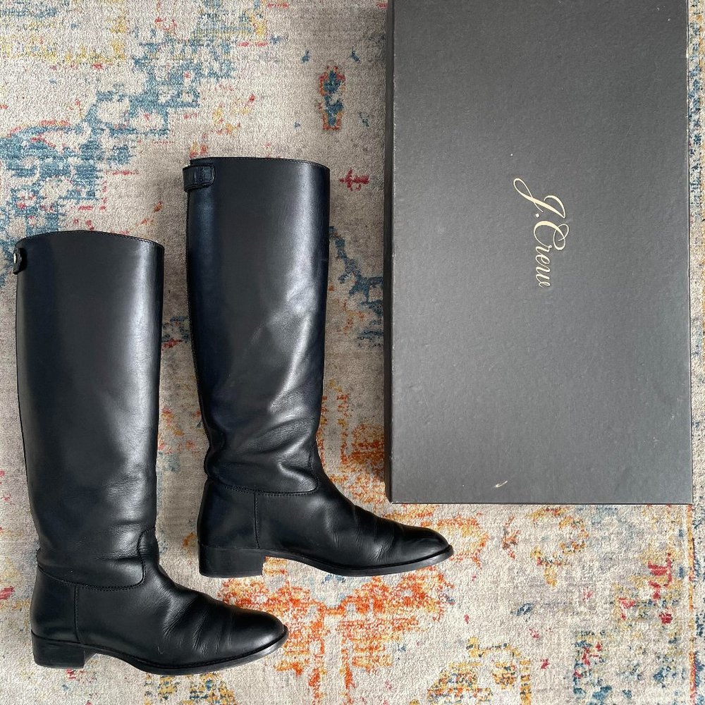 J. Crew Leather Riding Boots - Black